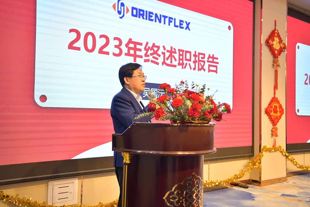 John Wu gives a speech